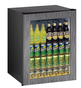 U-Line 5.4 cu. ft. Undercounter Refrigerator with 70 Bottle Capacity, 3 Adjustable Glass Shelves, Glass Door, Interior LED Lighting, and Reversible Door Swing UADA24RGLINT00A - Scratch & Dent (Minor)