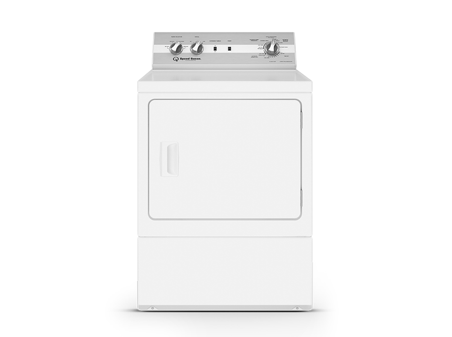 Speed Queen 27 Inch Electric Dryer with 7.0 Cu. Ft. Capacity, 4 Pre-Set Cycles, End of Cycle Indicator, Reversible Door, and Interior Light DC5003WE - Scratch & Dent (Moderate)