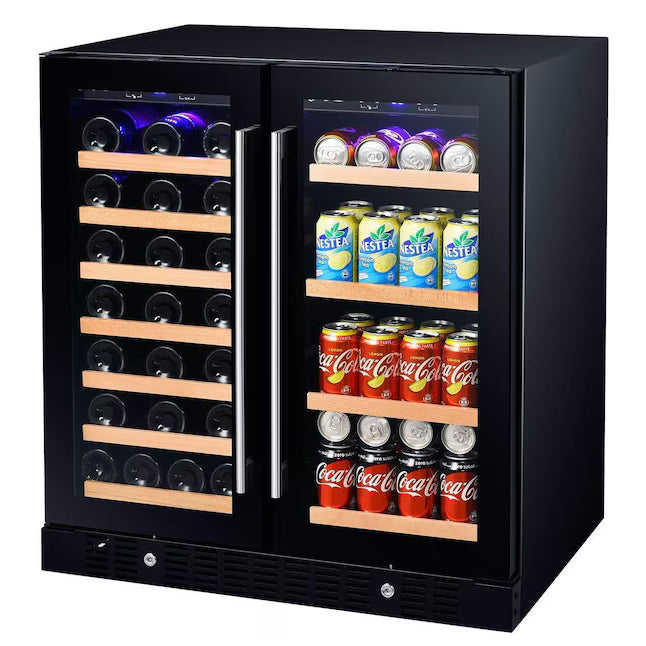 Smith & Hanks 31-in W Black Dual Zone Cooling Built-in/Freestanding Indoor Wine Cooler BEV176D - Open Box