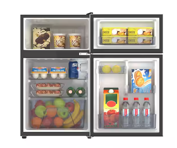 Magic Chef 3.1 cu. ft. 2-Door Mini Refrigerator with Freezer and Can Dispenser 251315SD1081 - HMDR31GSE - Scratch & Dent (Minor)