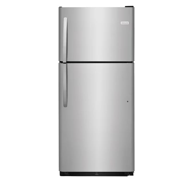 Frigidaire 20.4-cu ft Standard-Depth 30-in Wide Top-Freezer Refrigerator in EasyCare Stainless Steel LFTR2021TF - Scratch & Dent (Minor)