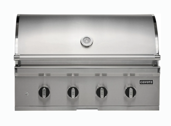 Coyote CL-Series 36-in 4-Burner Built-In Natural Gas Grill w/ Lift-Assist Hood & Safety Valve C3CL36NG - Scratch & Dent (Minor)