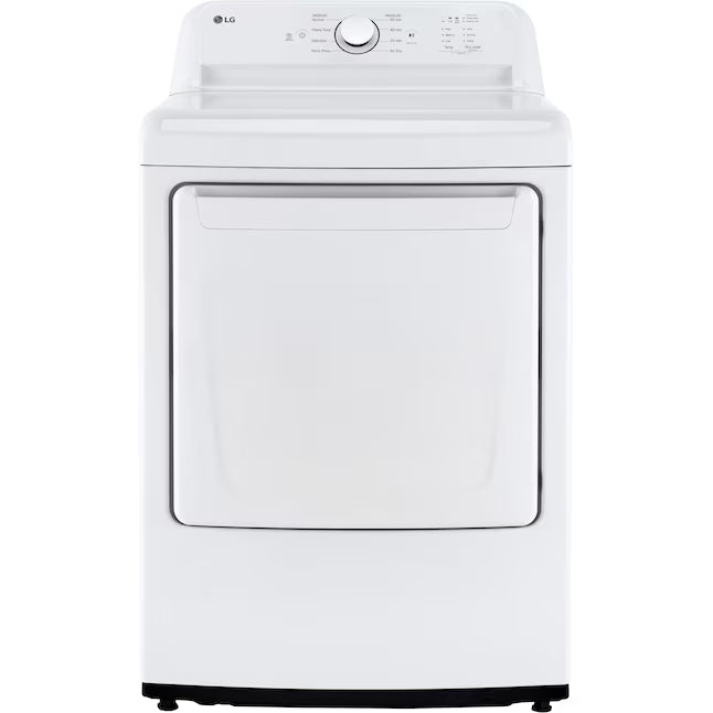 LG ENERGY STAR 7.3 cu. ft. Gas Dryer with Dial-A Cycle Knob and FlowSense Duct Clogging Indicator 31131SD56 - DLG6101W - Scratch & Dent (Major)