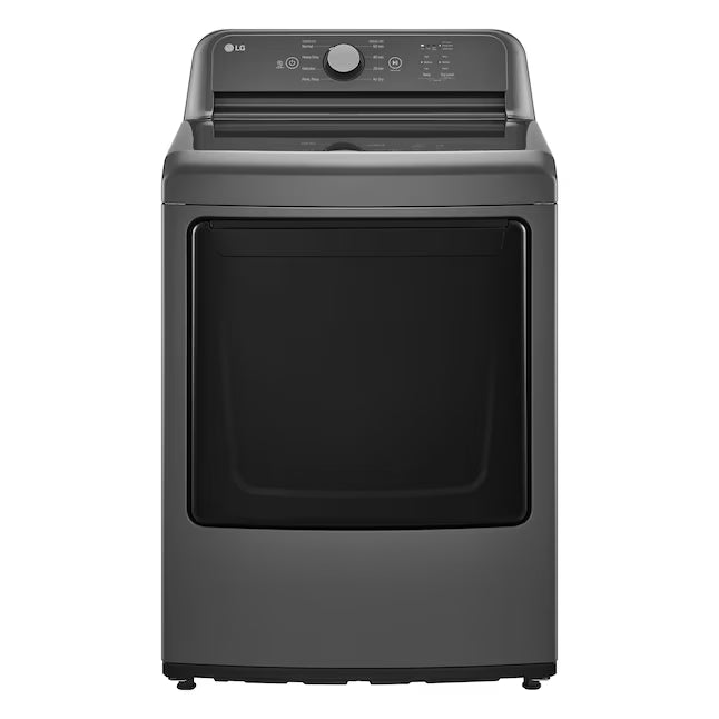 LG 4.1 cu. ft. Top Load Washer with 4-Way Agitator® and TurboDrum™ Technology WT6105CM - Certified Refurbished and LG 7.3 cu. ft. Ultra Large High Efficiency Electric Dryer in Monochrome Grey DLE6100M - Scratch & Dent (Minor)