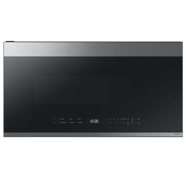 Samsung Bespoke 2.1 Cu. Ft. Over-the-Range Microwave with Sensor Cooking and Edge to Edge Glass Display in Stainless Steel 251316SD1175 - ME21DG6500SR - Open Box