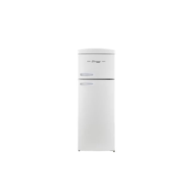 UNIQUE Classic 7.5-cu ft Counter-Depth 22-in Wide Top-Freezer Refrigerator ( Marshmallow White ) Garage Ready ENERGY STAR Certified 25137SD695 - UNQ-FR7CT W AC - Scratch & Dent (Minor)