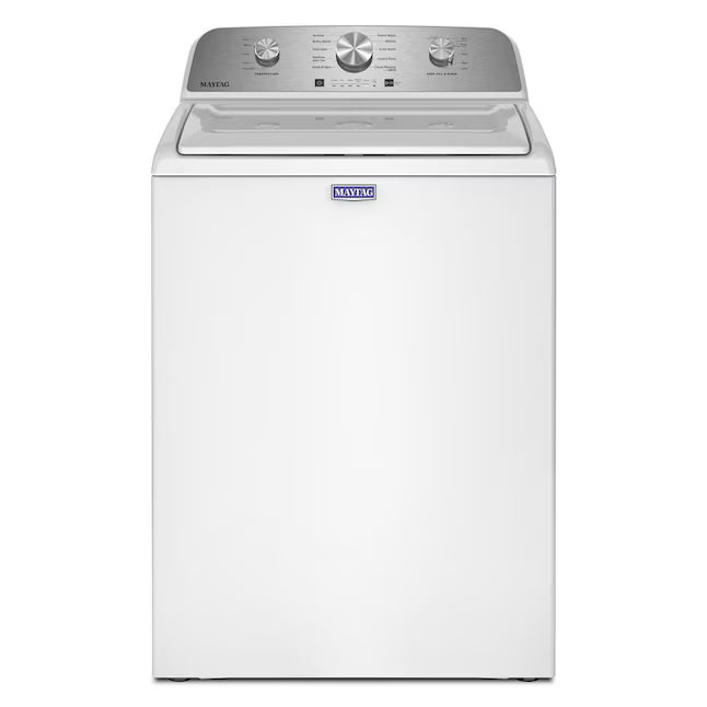 Maytag 4.2 Cu. Ft. Capacity Top Load Washer in White MTW4205SW - Open Box and MayTag 7.0 cu. ft. Top Load Electric Wrinkle Prevent Dryer MED4500MW - Scratch & Dent (Minor)
