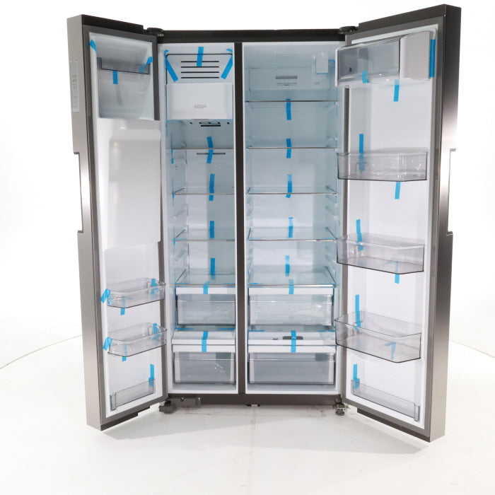 Pictures of Fingerprint Resistant Stainless Steel Midea 26.3 cu. ft. Side by Side Refrigerator with Water and Ice Dispenser - Scratch & Dent - Minor - Neu Appliance Outlet - Discount Appliance Outlet in Austin, Tx