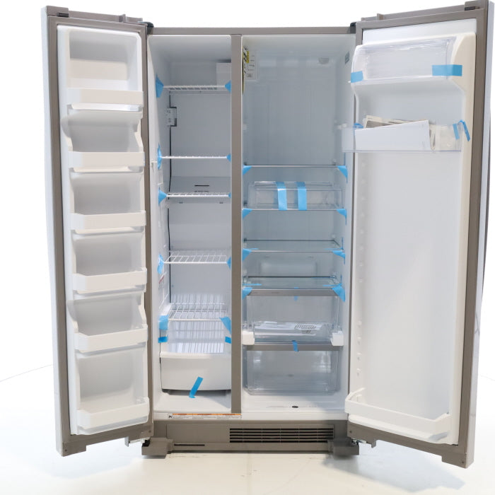 Pictures of Monochromatic Stainless Steel Whirlpool 25 cu. ft. Side by Side Refrigerator with Electronic Temperature Controls - Open Box - Neu Appliance Outlet - Discount Appliance Outlet in Austin, Tx