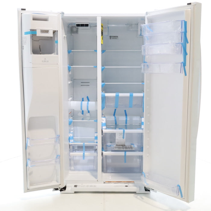 Pictures of Counter Depth White Whirlpool 20.6 cu. ft. Side by Side Refrigerator In Door Ice and Water Dispenser - Scratch & Dent - Minor - Neu Appliance Outlet - Discount Appliance Outlet in Austin, Tx