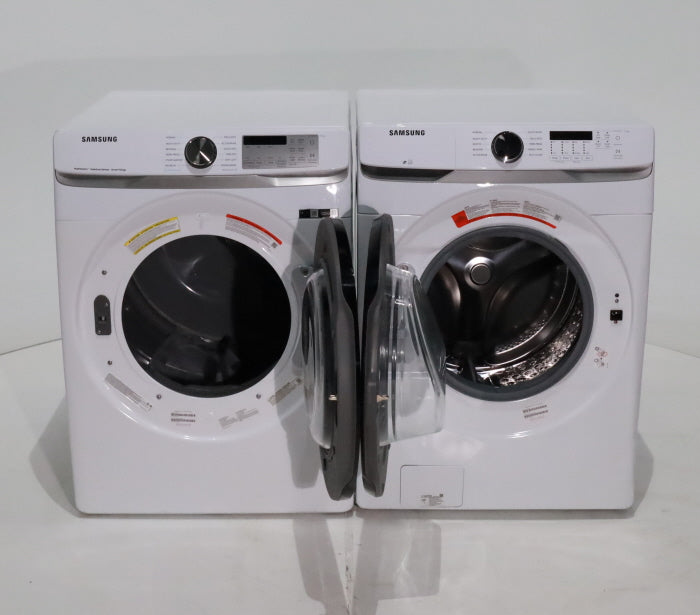 ENERGY STAR Samsung 4.5 cu. ft. Front Load Washer with Vibration Reduction and 7.5 cu. ft. Front Load Gas Dryer with Steam - Scratch & Dent - Moderate