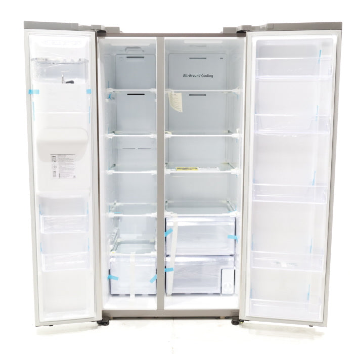 Pictures of Fingerprint Resistant Stainless Steel ENERGY STAR Samsung 27.4 cu. ft. Side by Side Refrigerator with Exterior Water and Ice Dispenser - Scratch & Dent - Moderate - Neu Appliance Outlet - Discount Appliance Outlet in Austin, Tx