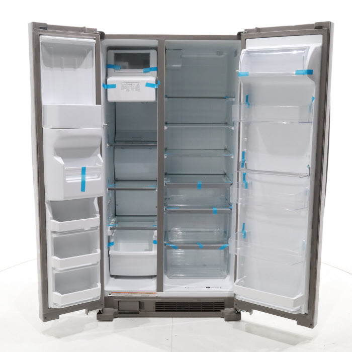 Pictures of Fingerprint-Resistant Stainless Steel Whirlpool 24.5 cu. ft. Side by Side Refrigerator with In Door Ice and Water Dispenser - Open Box - Neu Appliance Outlet - Discount Appliance Outlet in Austin, Tx
