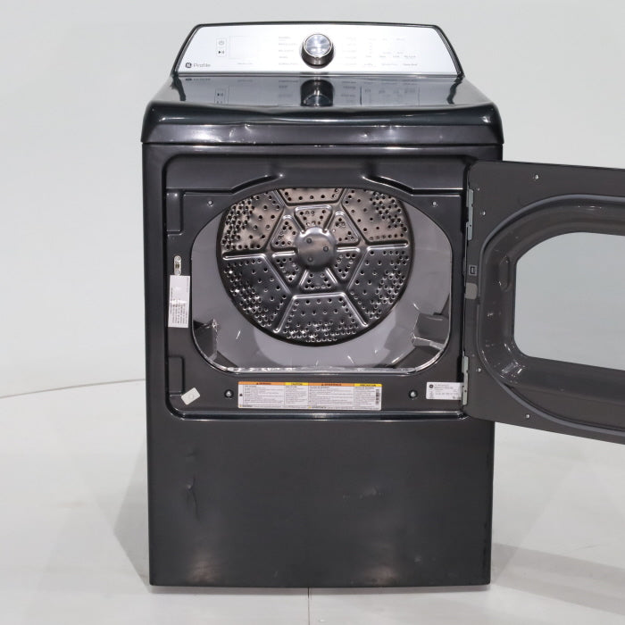 Pictures of Diamond Gray ENERGY STAR GE Profile 7.4 cu . ft. Electric Dryer with 120 ft. Venting - Scratch & Dent - Major - Neu Appliance Outlet - Discount Appliance Outlet in Austin, Tx
