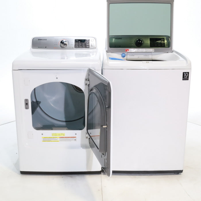 Pictures of Samsung 4.5 Top Load Washing Machine with Diamond Drum Design and Samsung 7.4 cu. ft. Electric Dryer with Smart Care - Certified Refurbished - Neu Appliance Outlet - Discount Appliance Outlet in Austin, Tx