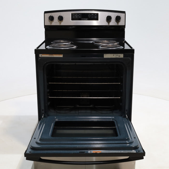 Pictures of Stainless Steel Amana 4.8 cu. ft. 4 Heating Element Freestanding Electric Range with Bake Assist Temperatures - Certified Refurbished - Neu Appliance Outlet - Discount Appliance Outlet in Austin, Tx