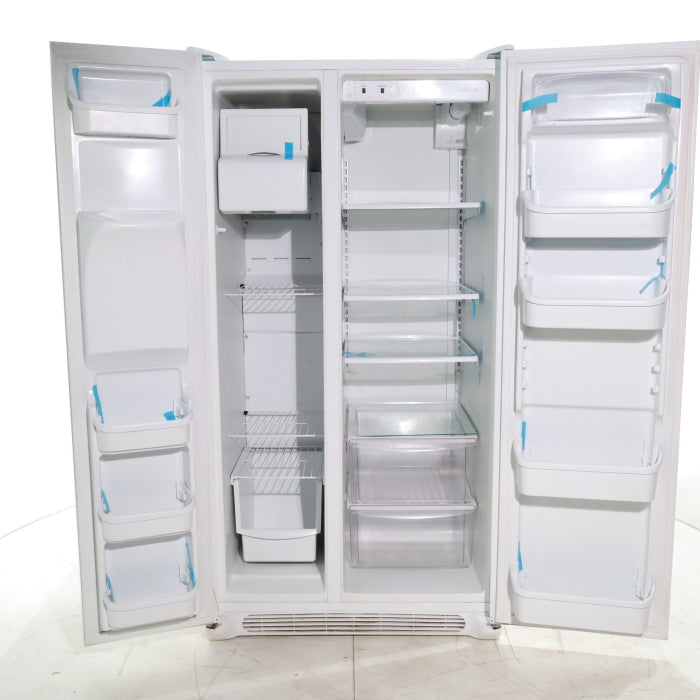 Pictures of White Frigidaire 25.6 cu. ft. Side by Side Refrigerator with External Water and Ice Dispenser - Certified Refurbished - Neu Appliance Outlet - Discount Appliance Outlet in Austin, Tx