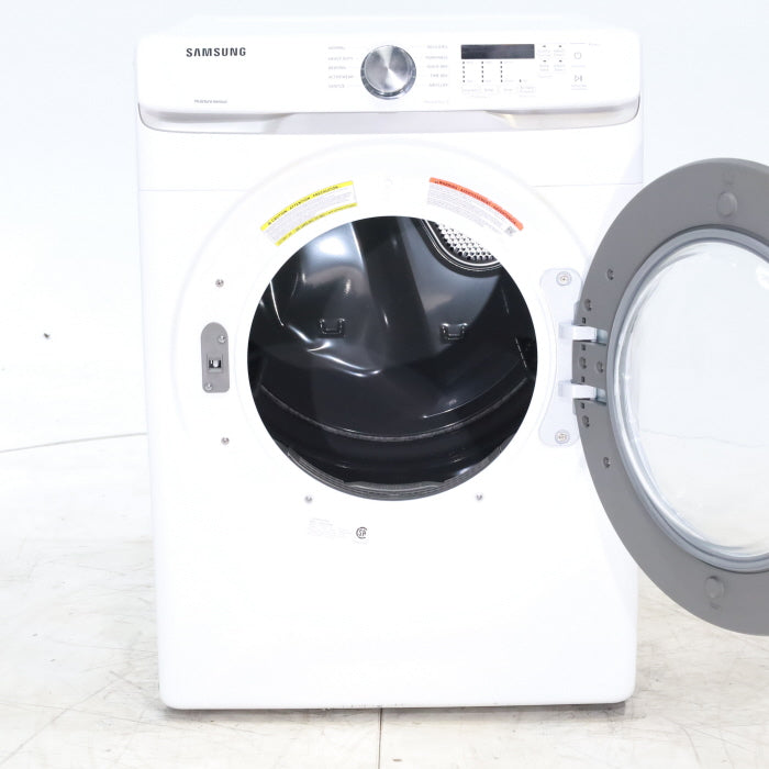 Pictures of White Samsung 7.5 cu. ft. Front Load Electric Dryer with Smart Care - Scratch and Dent - Major - Neu Appliance Outlet - Discount Appliance Outlet in Austin, Tx