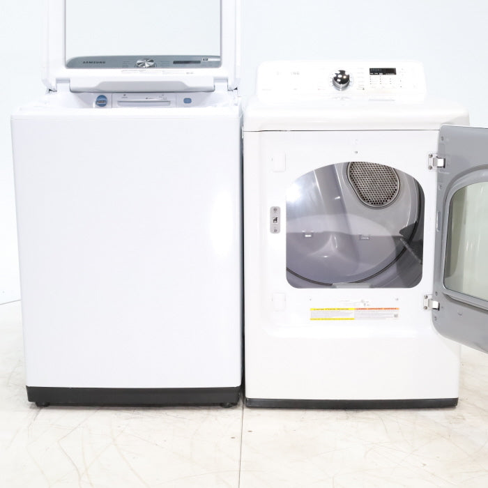 Pictures of ENERGY STAR Samsung 5.0 cu. ft. Top Load Washing Machine with Active Water Jet and Samsung 7.3 cu. ft. Electric Dryer with Smart Care - Certified Refurbished - Neu Appliance Outlet - Discount Appliance Outlet in Austin, Tx