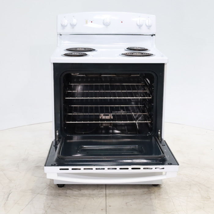 Pictures of White GE 5.0 cu. ft. Freestanding 4 Heating Element Electric Range with Dual Element Bake - Certified Refurbished - Neu Appliance Outlet - Discount Appliance Outlet in Austin, Tx