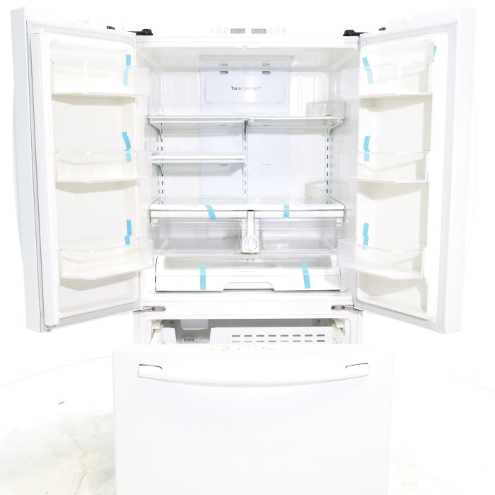 Pictures of White ENERGY STAR Samsung 25.5 cu. ft. 3 Door French Door Refrigerator with Twin Cooling Plus - Certified Refurbished - Neu Appliance Outlet - Discount Appliance Outlet in Austin, Tx