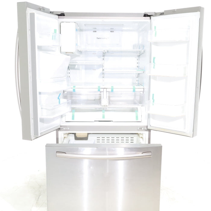 Pictures of Stainless Steel ENERGY STAR Samsung 24.6 cu. ft. 3 Door French Door Refrigerator with Dual Ice Maker - Certified Refurbished - Neu Appliance Outlet - Discount Appliance Outlet in Austin, Tx