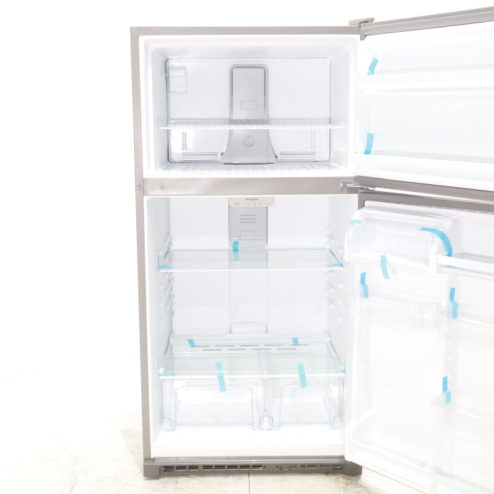 Pictures of 33" Wide Fingerprint-Resistant Stainless Steel Whirlpool 20.5 cu. ft. Top Freezer Refrigerator with Flexi-Slide Bin - Scratch & Dent - Minor - Neu Appliance Outlet - Discount Appliance Outlet in Austin, Tx