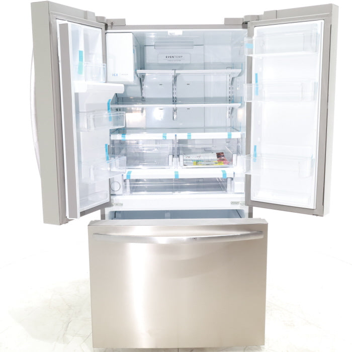 Pictures of Stainless Steel ENERGY STAR Frigidaire 27.8 cu. ft. 3 Door French Door Refrigerator with Exterior Water and Ice Dispenser - Scratch & Dent - Minor - Neu Appliance Outlet - Discount Appliance Outlet in Austin, Tx