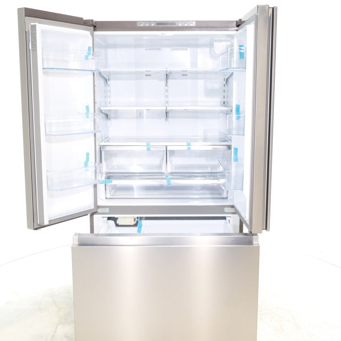 Pictures of Hisense Fingerprint Resistant Stainless Steel Counter-depth 21.2 cu ft French Door ENERGY STAR Refrigerator with Water and Ice Dispenser - Scratch & Dent - Minor - Neu Appliance Outlet - Discount Appliance Outlet in Austin, Tx