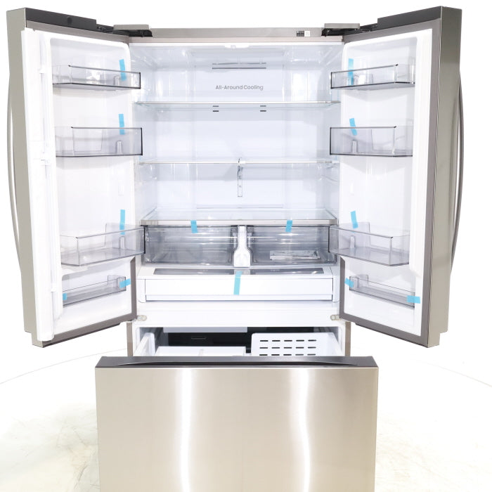 Pictures of Fingerprint Resistant Stainless Steel ENERGY STAR Samsung 32 cu. ft. 3 Door French Door Refrigerator with Dual Auto Ice Maker - Scratch & Dent - Minor - Neu Appliance Outlet - Discount Appliance Outlet in Austin, Tx