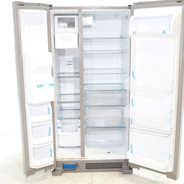 Pictures of 33 in. Wide Fingerprint-Resistant Stainless Steel Whirlpool 21.4 cu. ft. Side by Side Refrigerator with In Door Ice and Water Dispenser - Scratch & Dent - Moderate - Neu Appliance Outlet - Discount Appliance Outlet in Austin, Tx