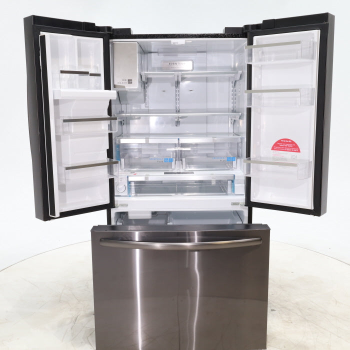 Pictures of Counter Depth Black Stainless Steel ENERGY STAR Frigidaire Gallery 22.6 cu. ft. 3 Door French Door Refrigerator with Exterior Ice and Water Dispenser - Scratch & Dent - Minor - Neu Appliance Outlet - Discount Appliance Outlet in Austin, Tx