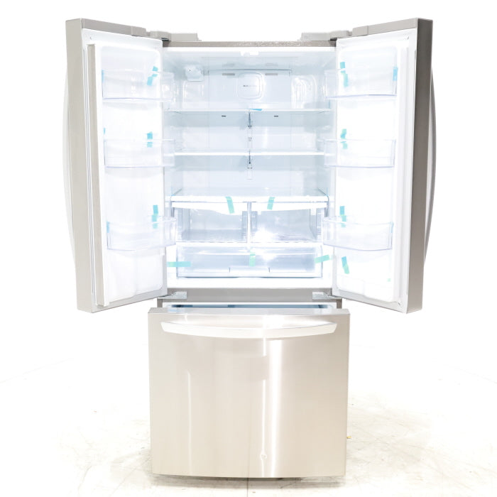 Pictures of 30" Wide Stainless Steel ENERGY STAR LG 21.8 cu. ft. French Door 3 Door Refrigerator with Exterior Water Dispenser - Scratch & Dent - Minor - Neu Appliance Outlet - Discount Appliance Outlet in Austin, Tx