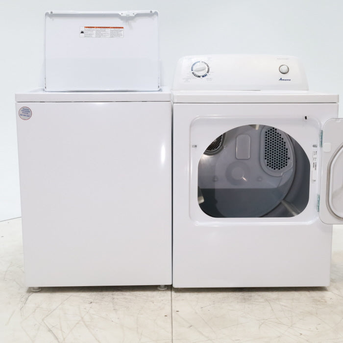 Pictures of Amana 3.8 cu. ft. Top Load Washing Machine with Deep Water Wash Option and Amana 6.5 cu. ft. Electric Dryer with Automatic Cycles - Scratch & Dent - Minor - Neu Appliance Outlet - Discount Appliance Outlet in Austin, Tx