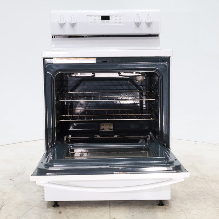 Pictures of White Whirlpool 5.3 cu. ft. Freestanding 5 Heating Element Smooth Cooktop Range with Frozen Bake Technology - Certified Refurbished - Neu Appliance Outlet - Discount Appliance Outlet in Austin, Tx