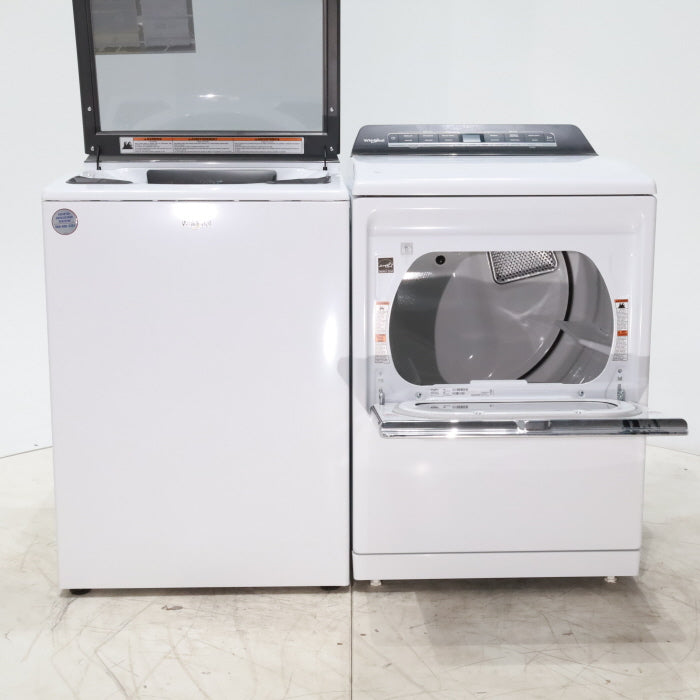 Pictures of ENERGY STAR Whirlpool 5.2 - 5.3 cu. ft. Smart Top Load Washing Machine with 2 in 1 Removable Agitator and 7.4 cu. ft. Electric Dryer with Hamper Door - Scratch & Dent - Minor - Neu Appliance Outlet - Discount Appliance Outlet in Austin, Tx