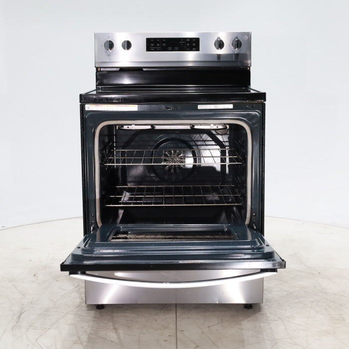 Pictures of Fingerprint Resistant Stainless Steel Whirlpool 5.3 cu. ft. Freestanding 5 Heating Element Smooth Cooktop Range with Convection - Certified Refurbished - Neu Appliance Outlet - Discount Appliance Outlet in Austin, Tx