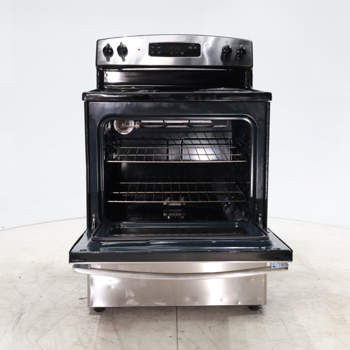 Pictures of Black with Stainless Steel GE 5.0 cu. ft. Freestanding 4 Element Electric Range with Sensi-Temp Technology - Certified Refurbished - Neu Appliance Outlet - Discount Appliance Outlet in Austin, Tx