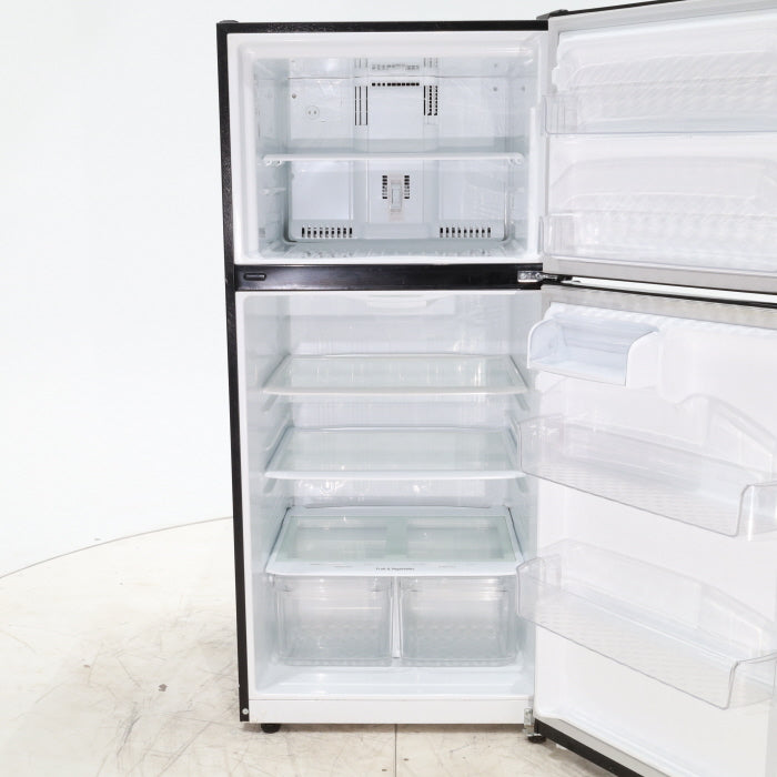 Pictures of 30 Inch Wide LG Black 20.2 cu ft ENERGY STAR Top Freezer and Bottom Refrigerator with LED Lighting and Adjustable Glass Shelving - Certified Refurbished - Neu Appliance Outlet - Discount Appliance Outlet in Austin, Tx