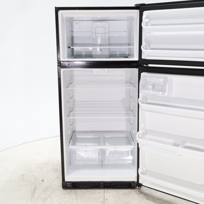 Pictures of 30 in. Wide Black Frigidaire 18 cu. ft. Top Freezer Refrigerator with Reversible Doors - Certified Refurbished - Neu Appliance Outlet - Discount Appliance Outlet in Austin, Tx