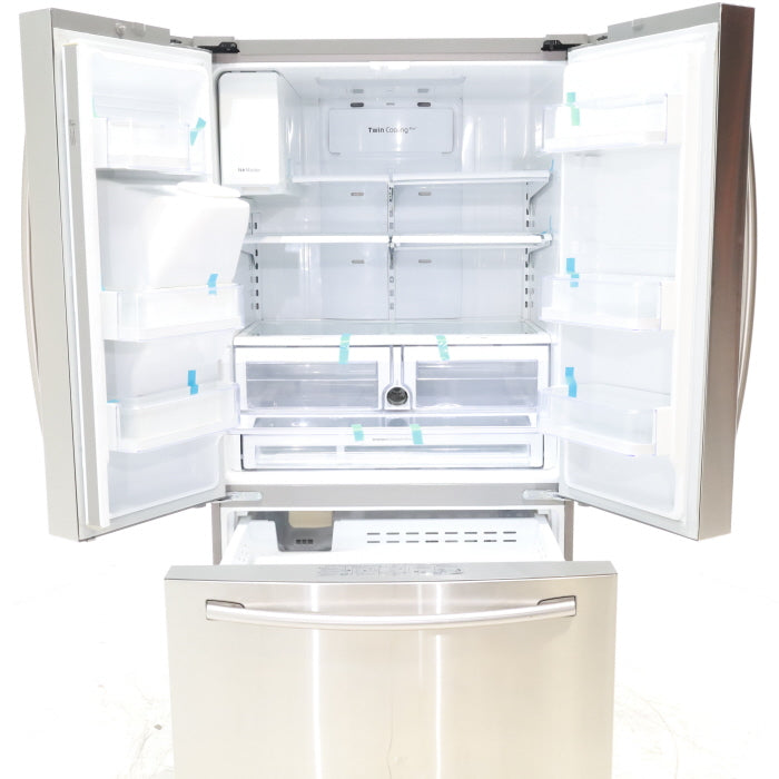 Pictures of Stainless Steel ENERGY STAR Samsung 28.07 cu. ft. 3 Door French Door Refrigerator with Dual Ice Maker - Certified Refurbished - Neu Appliance Outlet - Discount Appliance Outlet in Austin, Tx