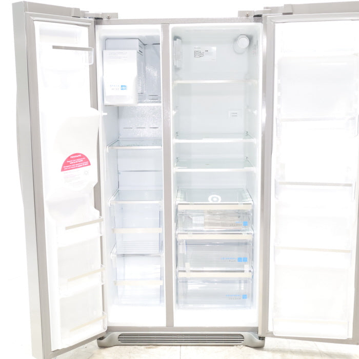 Pictures of Smudge Proof Stainless Steel ENERGY STAR Frigidaire Gallery 25.6 cu. ft. Side by Side Refrigerator with Exterior Water and Ice Dispenser - Scratch & Dent - Minor - Neu Appliance Outlet - Discount Appliance Outlet in Austin, Tx