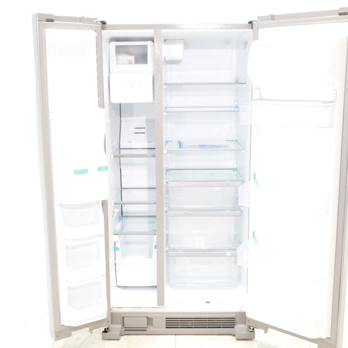 Pictures of 33 in. Wide Fingerprint-Resistant Stainless Steel Whirlpool 21.4 cu. ft. Side by Side Refrigerator with In Door Ice and Water Dispenser - Scratch & Dent - Minor - Neu Appliance Outlet - Discount Appliance Outlet in Austin, Tx