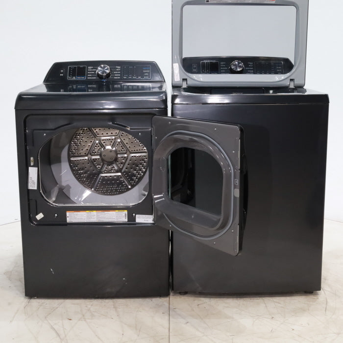 Pictures of Diamond Gray ENERGY STAR GE Profile 5.4 cu. ft. Top Load Washing Machine with FlexDispense and Diamond Gray ENERGY STAR GE Profile 7.4 cu. ft. Gas Dryer with Steam - Scratch & Dent - Moderate - Neu Appliance Outlet - Discount Appliance Outlet in Austin, Tx