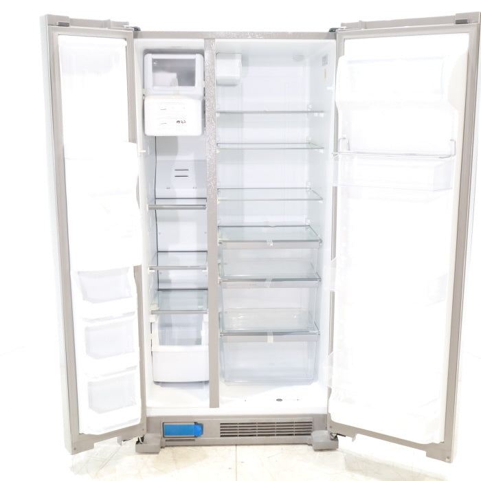 Pictures of 33 in. Wide Fingerprint-Resistant Stainless Steel Whirlpool 21.4 cu. ft. Side by Side Refrigerator with In Door Ice and Water Dispenser - Certified Refurbished - Neu Appliance Outlet - Discount Appliance Outlet in Austin, Tx