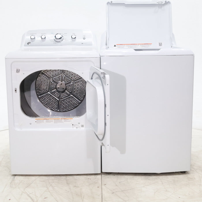 Pictures of ENERGY STAR GE 4.6 cu. ft. Top Load Washing Machine with Stainless Steel Basket and 7.2 cu. ft. Electric Dryer with HE Sensor Dry - Scratch & Dent - Minor - Neu Appliance Outlet - Discount Appliance Outlet in Austin, Tx