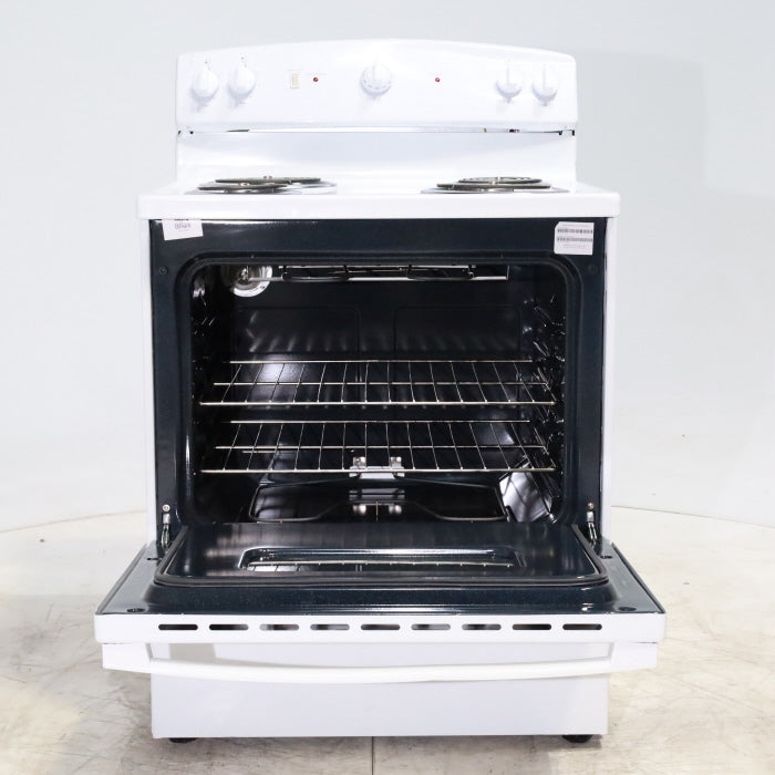 Pictures of White GE 5.0 cu. ft. Freestanding 4 Heating Element Electric Range with Dual Element Bake - Scratch & Dent - Major - Neu Appliance Outlet - Discount Appliance Outlet in Austin, Tx