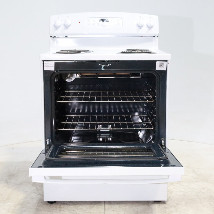 Pictures of White GE 5.0 cu. ft. Freestanding 4 Heating Element Electric Range with Dual Element Baking - Scratch & Dent - Minor - Neu Appliance Outlet - Discount Appliance Outlet in Austin, Tx