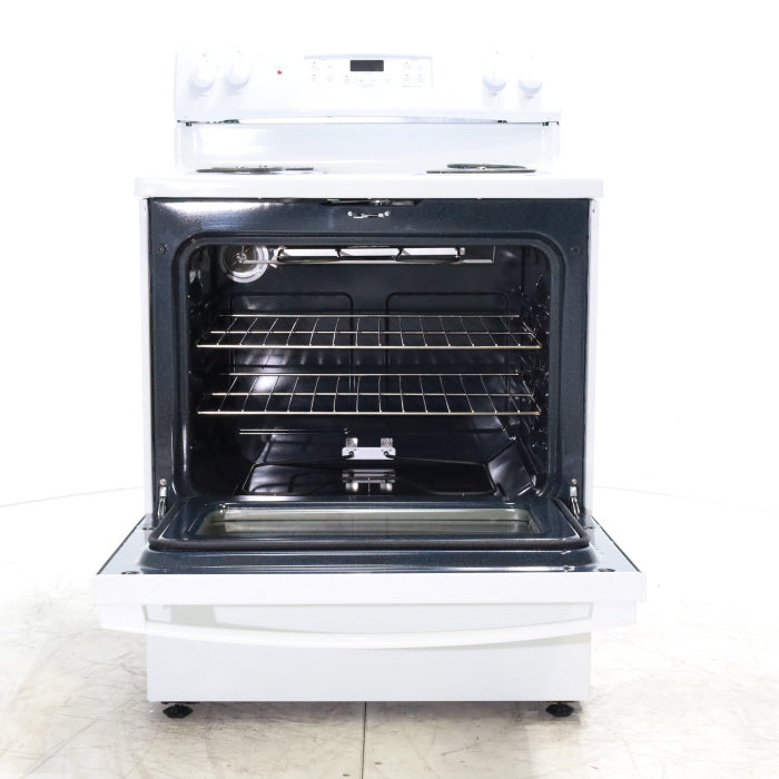 Pictures of White GE 5.0 cu. ft. Freestanding 4 Heating Element Electric Range with Dual Element Baking - Scratch & Dent - Minor - Neu Appliance Outlet - Discount Appliance Outlet in Austin, Tx