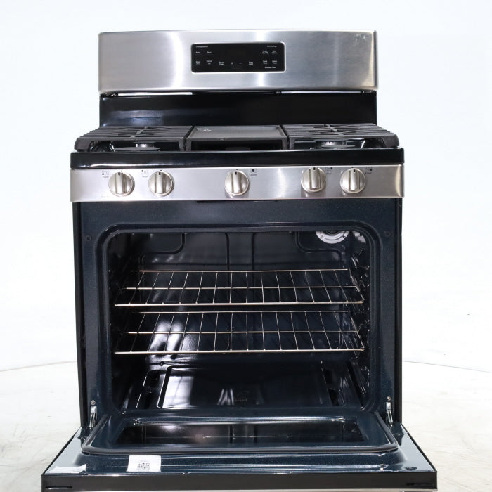 Pictures of Stainless Steel GE 5.0 cu. ft. Freestanding 5 Burner Gas Range with Cast-Iron Grates - Scratch & Dent - Minor - Neu Appliance Outlet - Discount Appliance Outlet in Austin, Tx